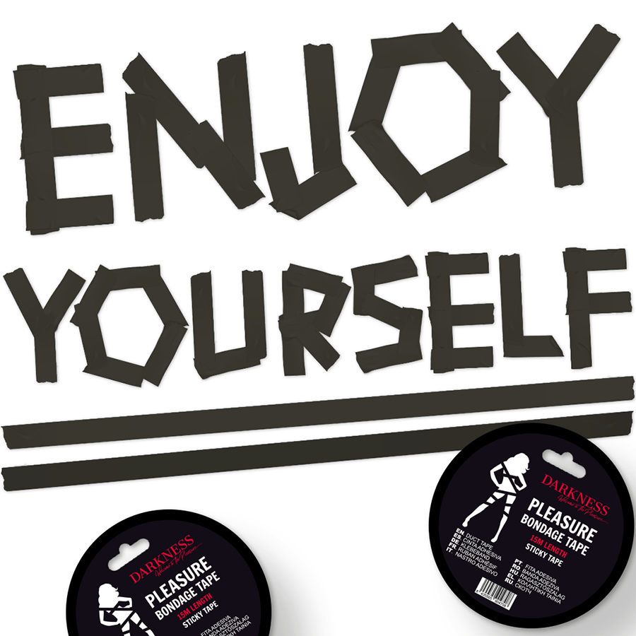 DARKNESS - ADHESIVE BLACK BONDAGE TAPE 15M - 53Xshop