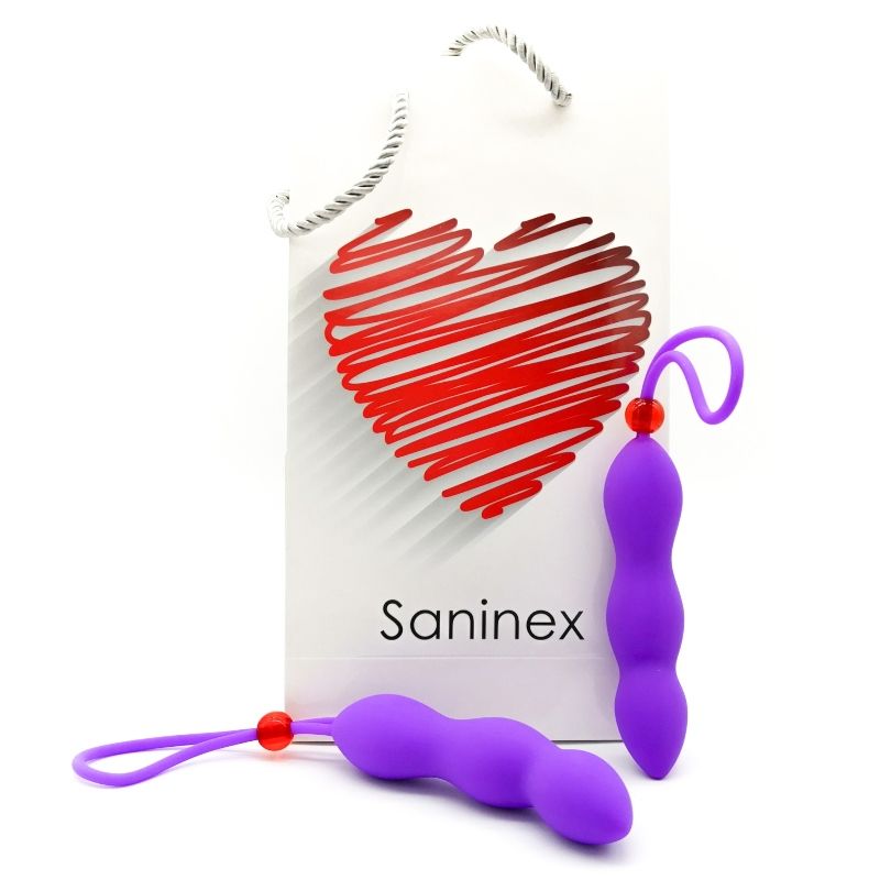 SANINEX - CLIMAX ANAL PLUG WITH LILAC PENIS RING - 53Xshop