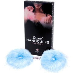 SECRETPLAY - BLUE LIGHT MARABOU HANDCUFFS - 53Xshop