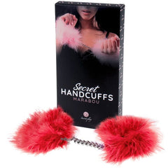 SECRETPLAY - RED MARABOU HANDCUFFS - 53Xshop