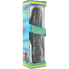 SEVEN CREATIONS - VINYL P-SHAPE VIBRATOR BLACK PENIS 20 CM - 53Xshop