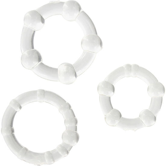 SEVEN CREATIONS - SET OF THREE TRANSPARENT PENIS RINGS - 53Xshop
