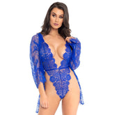 LEG AVENUE - TEDDY AND ROBE BLUE S - 53Xshop