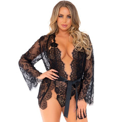 LEG AVENUE - TEDDY AND ROBE SET S - 53Xshop