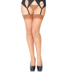 LEG AVENUE - SHEER STOCKINGS BROWN ONE SIZE - 53Xshop