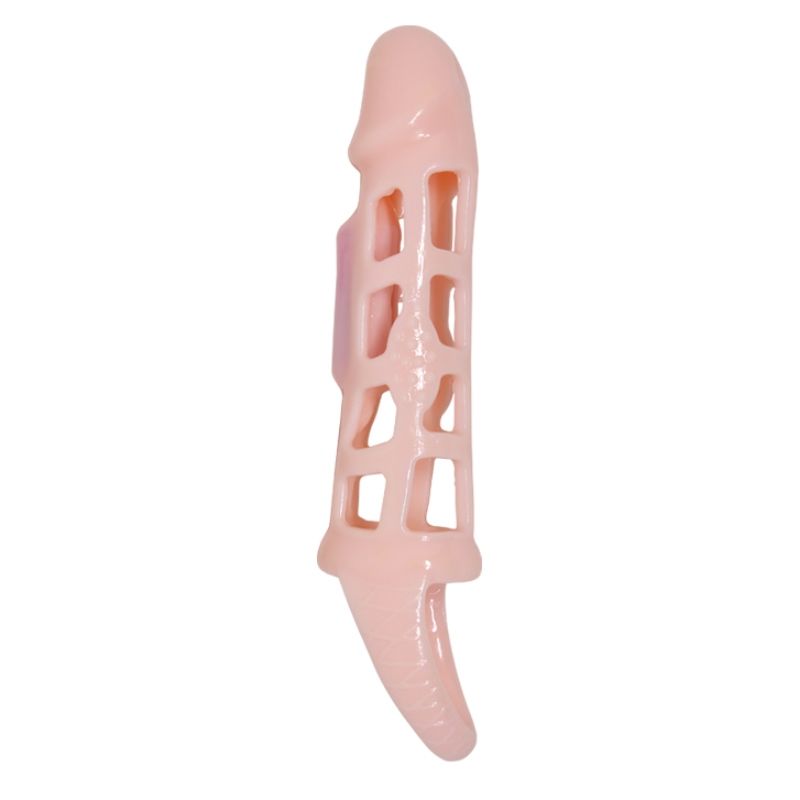 BAILE - PENIS EXTENDER COVER WITH VIBRATION AND NATURAL STRAP 13.5 CM - 53Xshop