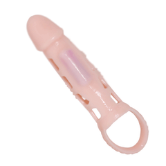 BAILE - PENIS EXTENDER COVER WITH VIBRATION AND NATURAL STRAP 13.5 CM - 53Xshop