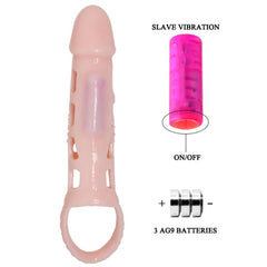 BAILE - PENIS EXTENDER COVER WITH VIBRATION AND NATURAL STRAP 13.5 CM - 53Xshop