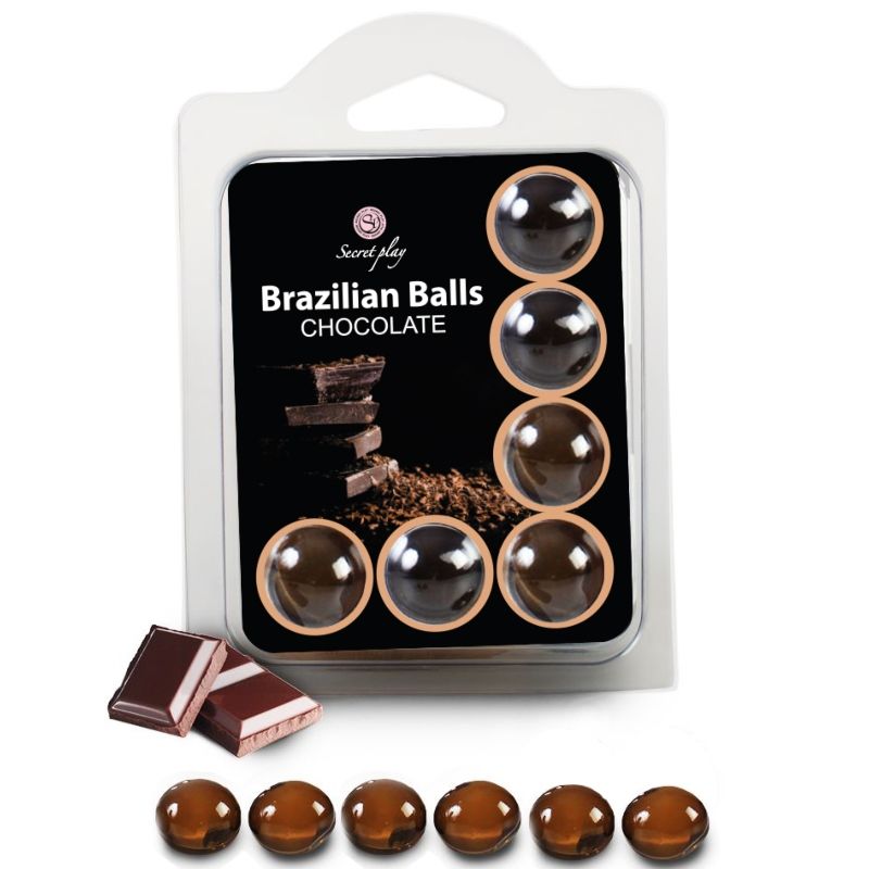 SECRETPLAY - SET 6 BRAZILIANS BALLS CHOCOLATE - 53Xshop