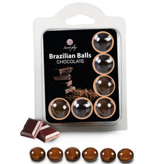 SECRETPLAY - SET 6 BRAZILIANS BALLS CHOCOLATE - 53Xshop