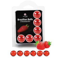 SECRETPLAY - SET 6 BRAZILIAN BALLS STRAWBERRY - 53Xshop