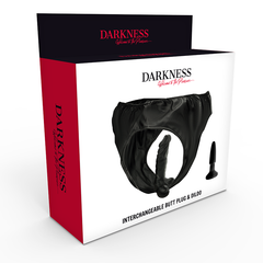 DARKNESS - PANTIES WITH PLUG AND INTERCHANGEABLE DILDO - 53Xshop