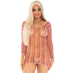 LEG AVENUE - ZIGZAG MULTICOLOR MINI DRESS ONE SIZE - 53Xshop