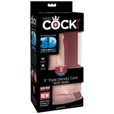 KING COCK - TRIPLE DENSITY DILDO 13 CM WITH TESTICLES - 53Xshop