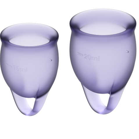 SATISFYER - FEEL CONFIDENT MENSTRUAL CUP PURPLE 15 + 20 ML - 53Xshop