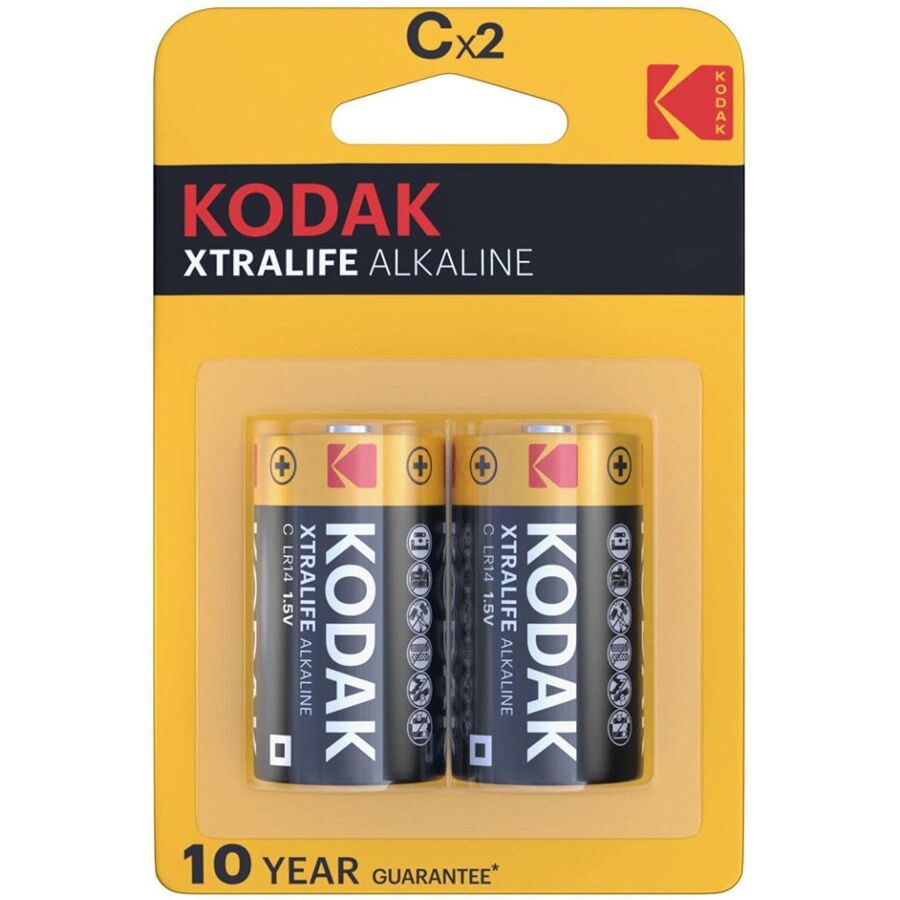 KODAK - XTRALIFE ALKALINE BATTERIES C X 2 UNITS - 53Xshop