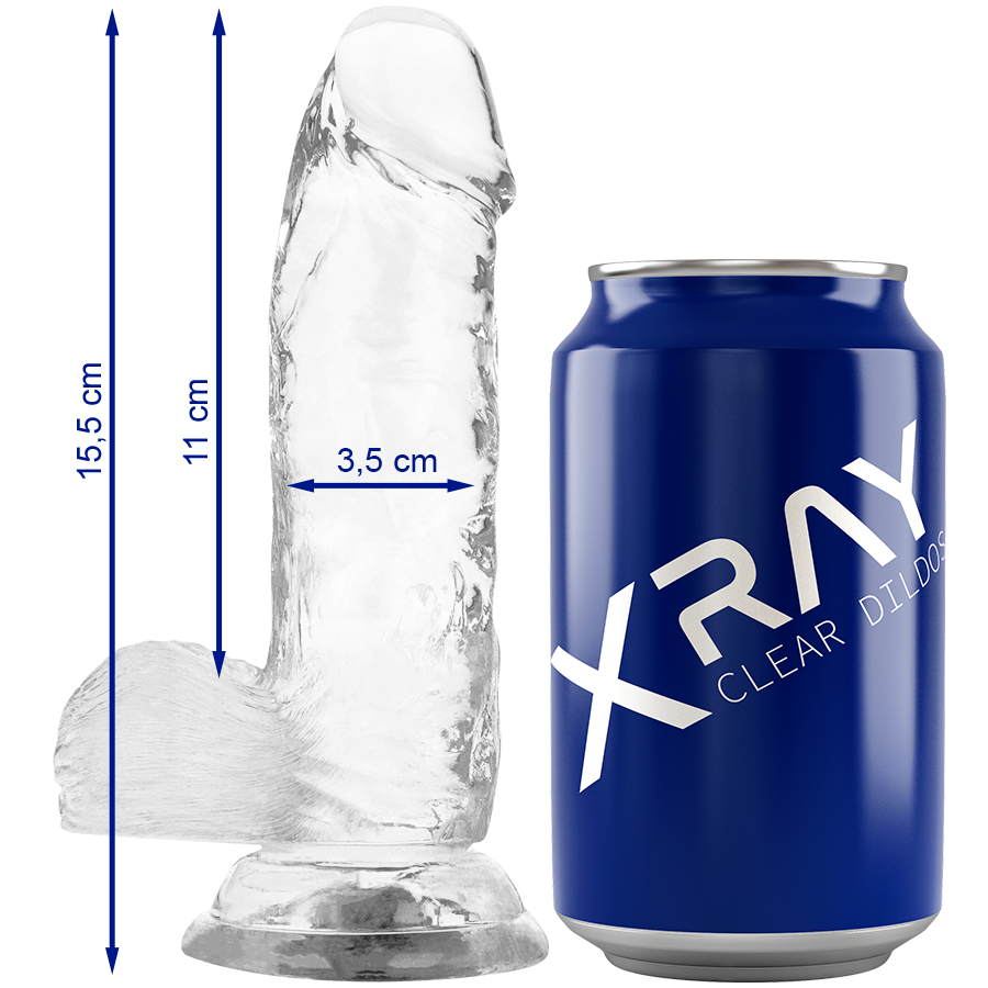 X RAY - CLEAR COCK WITH BALLS 15.5 CM -O- 3.5 CM - 53Xshop