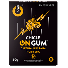 WUG GUM - ON CAFFEINE, GINSENG AND GUARANA GUM 10 UNITS - 53Xshop