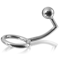 METAL HARD - COCK RING RING WITH ANAL INTRUDER HOOK 40MM - 53Xshop