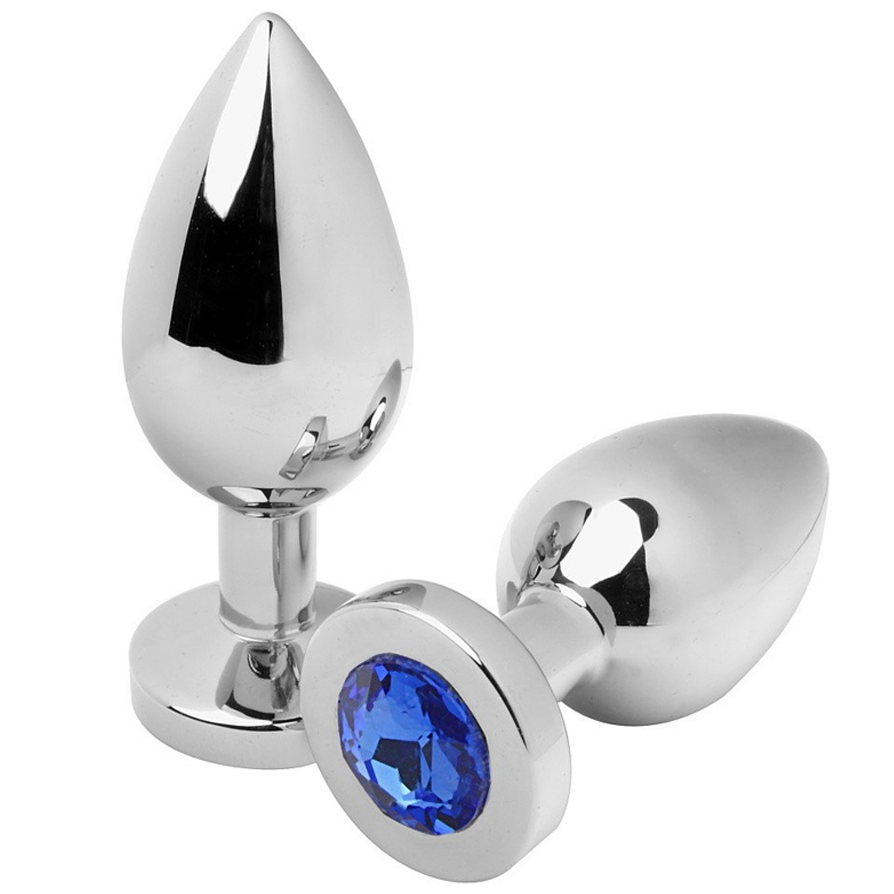 METAL HARD - ANAL PLUG DIAMOND BLUE MEDIUM 7.62CM - 53Xshop