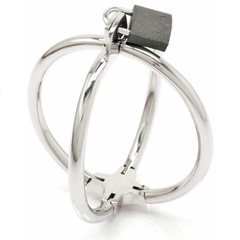 METAL HARD - CRISS CROSS HANDCUFF STAINLESS STEEL RESTRAINTS - 53Xshop