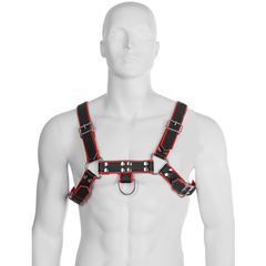 LEATHER BODY - CHAIN HARNESS III BLACK / RED - 53Xshop