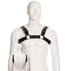 LEATHER BODY - BLACK BULL DOG HARNESS - 53Xshop