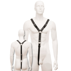 LEATHER BODY - HARNESS MEN BLACK - 53Xshop