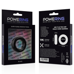 POWERING - SUPER FLEXIBLE AND RESISTANT PENIS RING 4.8CM PR05 BLACK - 53Xshop