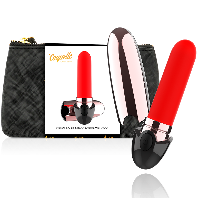 COQUETTE CHIC DESIRE - VIBRATOR RECHARGEABLE LIPSTICK BLACK/ GOLD - 53Xshop