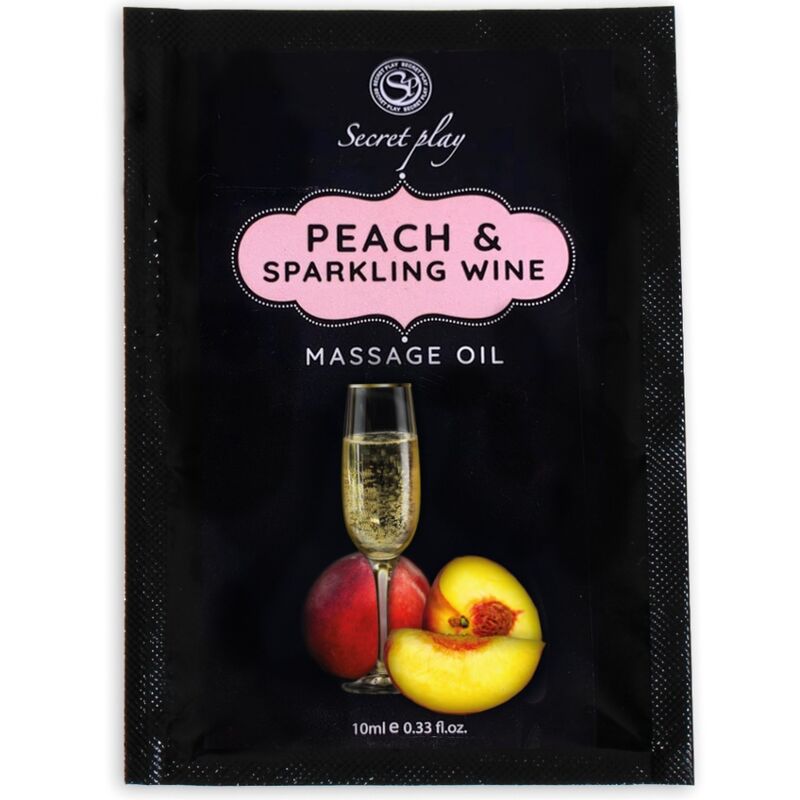 SECRETPLAY - PEACH & SPARKLING WINE MASSAGE OIL SACHET 10 ML - 53Xshop