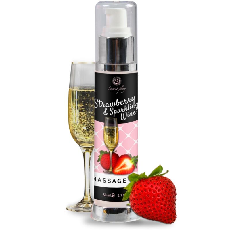 SECRETPLAY - STRAWBERRY & SPARKLING WINE MASSAGE OIL 50 ML - 53Xshop