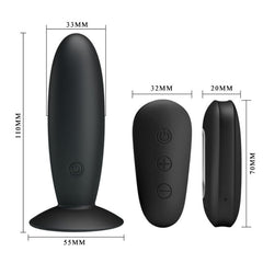 MR PLAY - ANAL PLUG WITH VIBRATION BLACK REMOTE CONTROL - 53Xshop