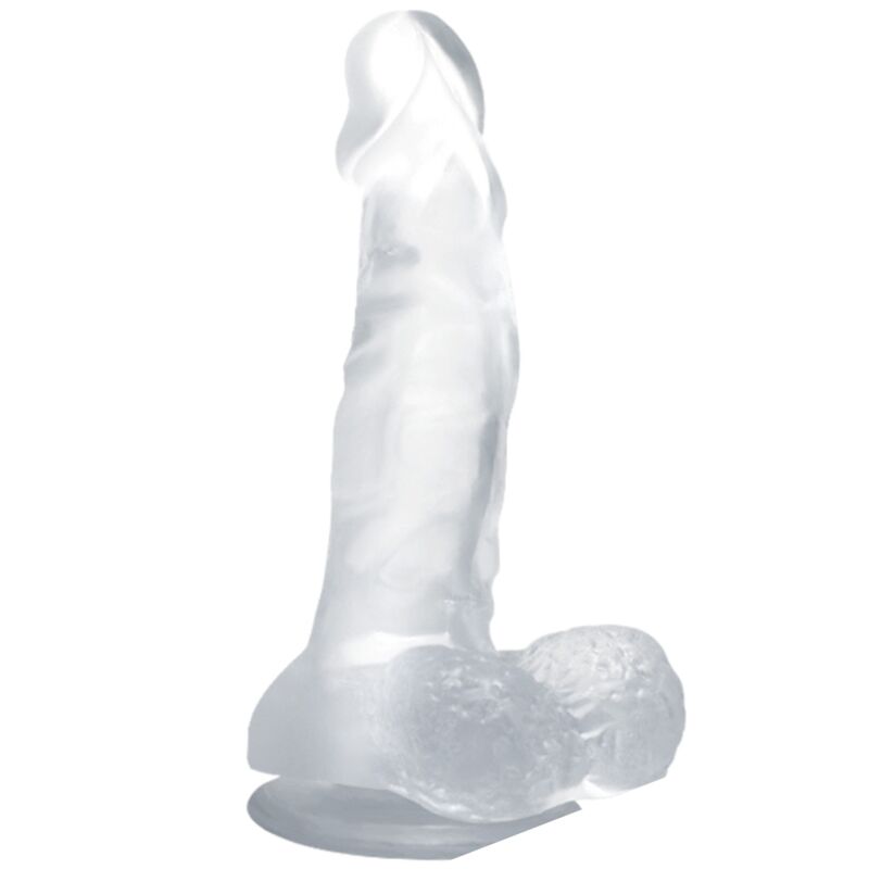 REALISTIC DILDO TRANSPARENT TESTICLES 16.7 CM