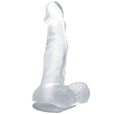 REALISTIC DILDO TRANSPARENT TESTICLES 16.7 CM