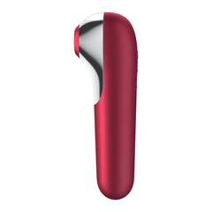 SATISFYER - DUAL LOVE VIBRATOR AND SUCTIONER WITH PULSED AIR RED - 53Xshop