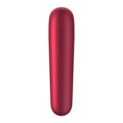SATISFYER - DUAL LOVE VIBRATOR AND SUCTIONER WITH PULSED AIR RED - 53Xshop