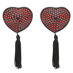 COQUETTE CHIC DESIRE - NIPPLE COVERS HEART BLACK / RED - 53Xshop