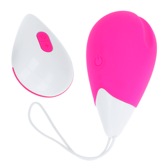 OHMAMA - TEXTURED VIBRATING EGG 10 MODES PINK AND WHITE - 53Xshop