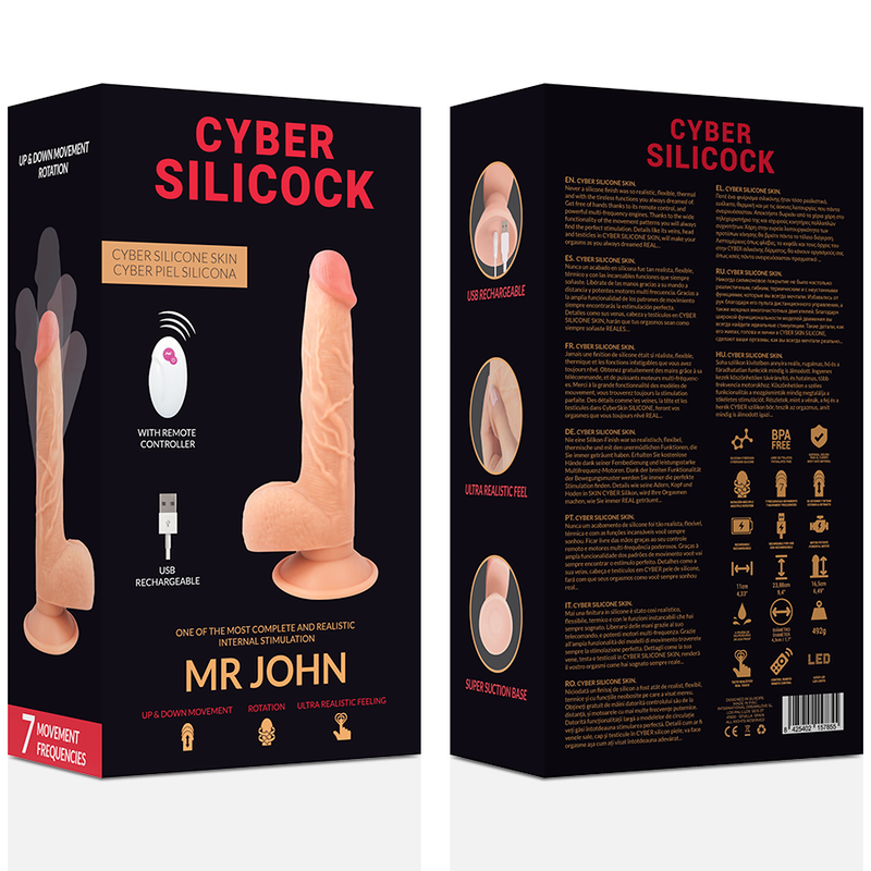 CYBER SILICOCK - REMOTE CONTROL REALISTIC MR JOHN 23.88 CM -O- 4.3 CM - 53Xshop