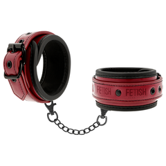 FETISH SUBMISSIVE DARK ROOM - VEGAN LEATHER HANDCUFFS WITH NEOPRENE LINING - 53Xshop
