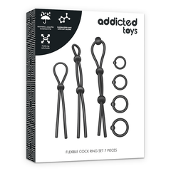 ADDICTED TOYS - FLEXIBLE SILICONE COCK RING SET 7 PIECES - 53Xshop