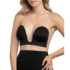 BYE-BRA - BRA WITHOUT HANDLES SHAPE U BLACK CUP A - 53Xshop