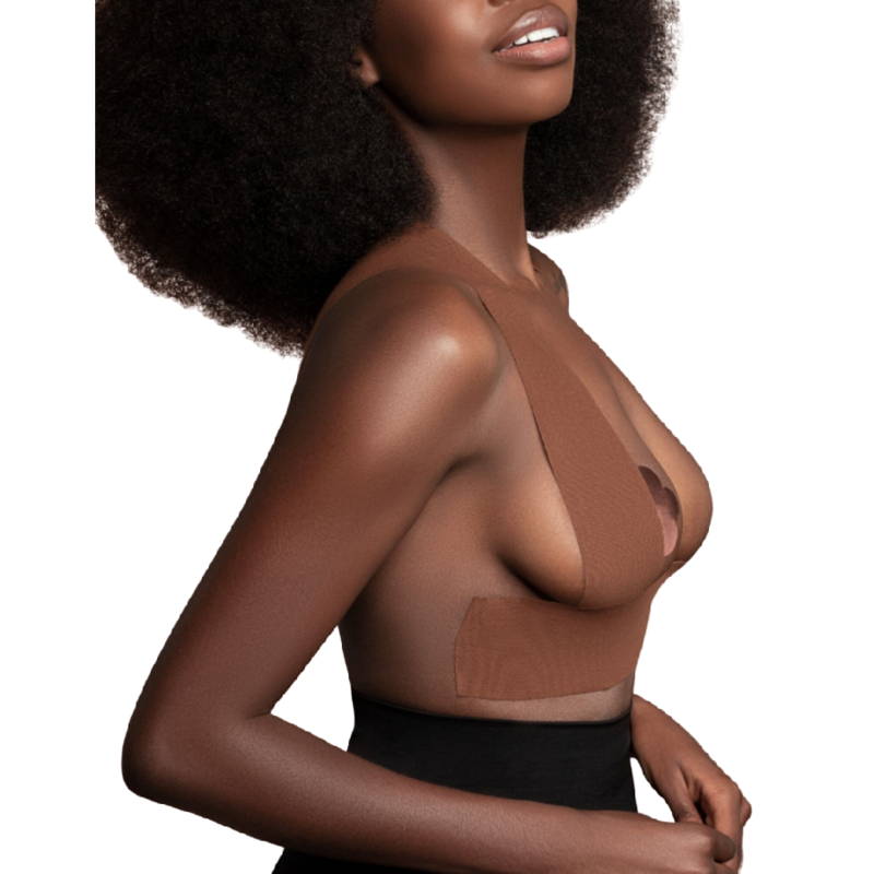 BYE-BRA - BODY CINTA 5 M X 6.5 CM + 3 PARES DE PEZONERAS MARRON - 53Xshop