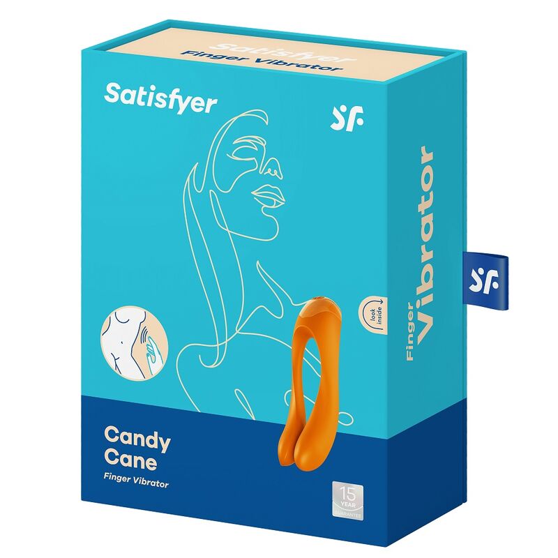SATISFYER - CANDY CANE FINGER VIBRATOR ORANGE - 53Xshop