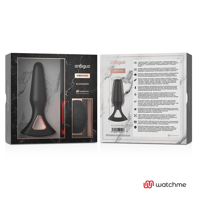 ANBIGUO - WATCHME REMOTE CONTROL VIBRATOR ANAL PLUG ALEXANDRU - 53Xshop