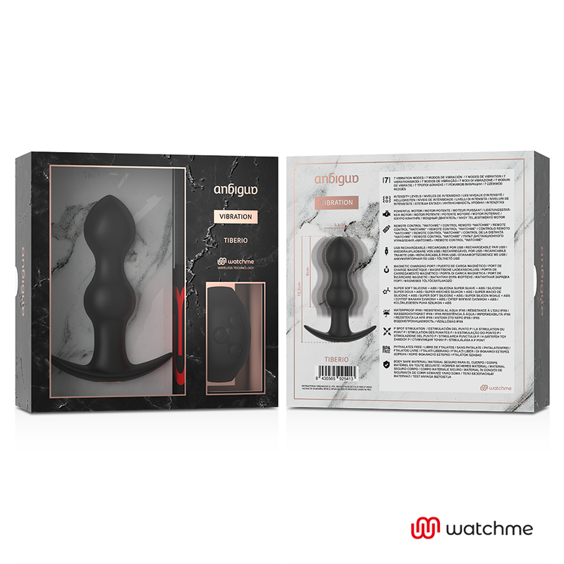 ANBIGUO - WATCHME REMOTE CONTROL PLUG ANAL VIBRATOR TIBERIO - 53Xshop