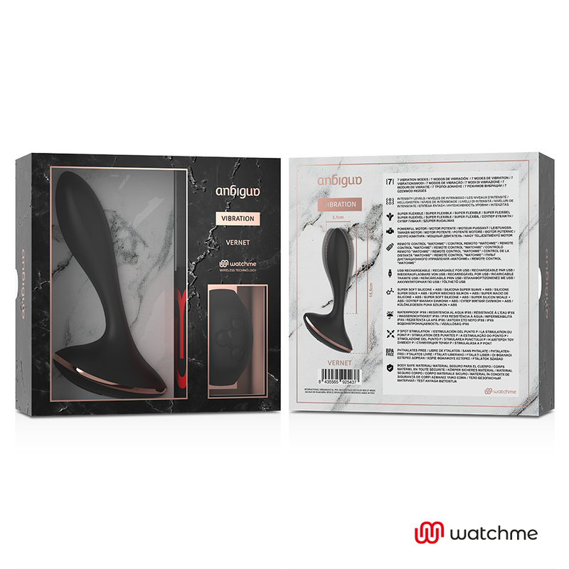 ANBIGUO - WATCHME REMOTE CONTROL VIBRATOR ANAL PLUG VERNET - 53Xshop