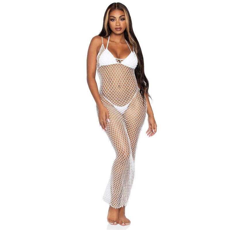 LEG AVENUE - WOVEN TWIST NET MAXI DRESS ONE SIZE - 53Xshop