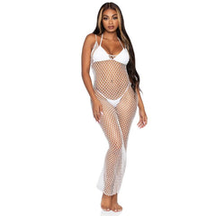 LEG AVENUE - WOVEN TWIST NET MAXI DRESS ONE SIZE - 53Xshop
